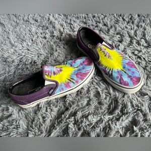 Vans tie-dye slip ons size 7